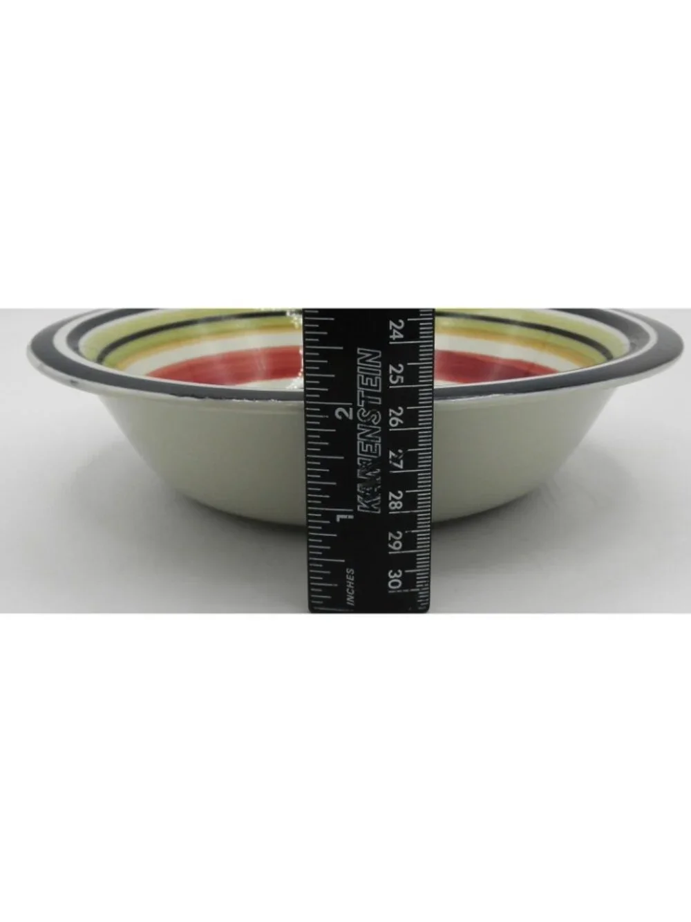 Multi Stripe by Pier 1 Bowl Set of 4 Pattern PERMUS Lot A GLAZE FLAWS